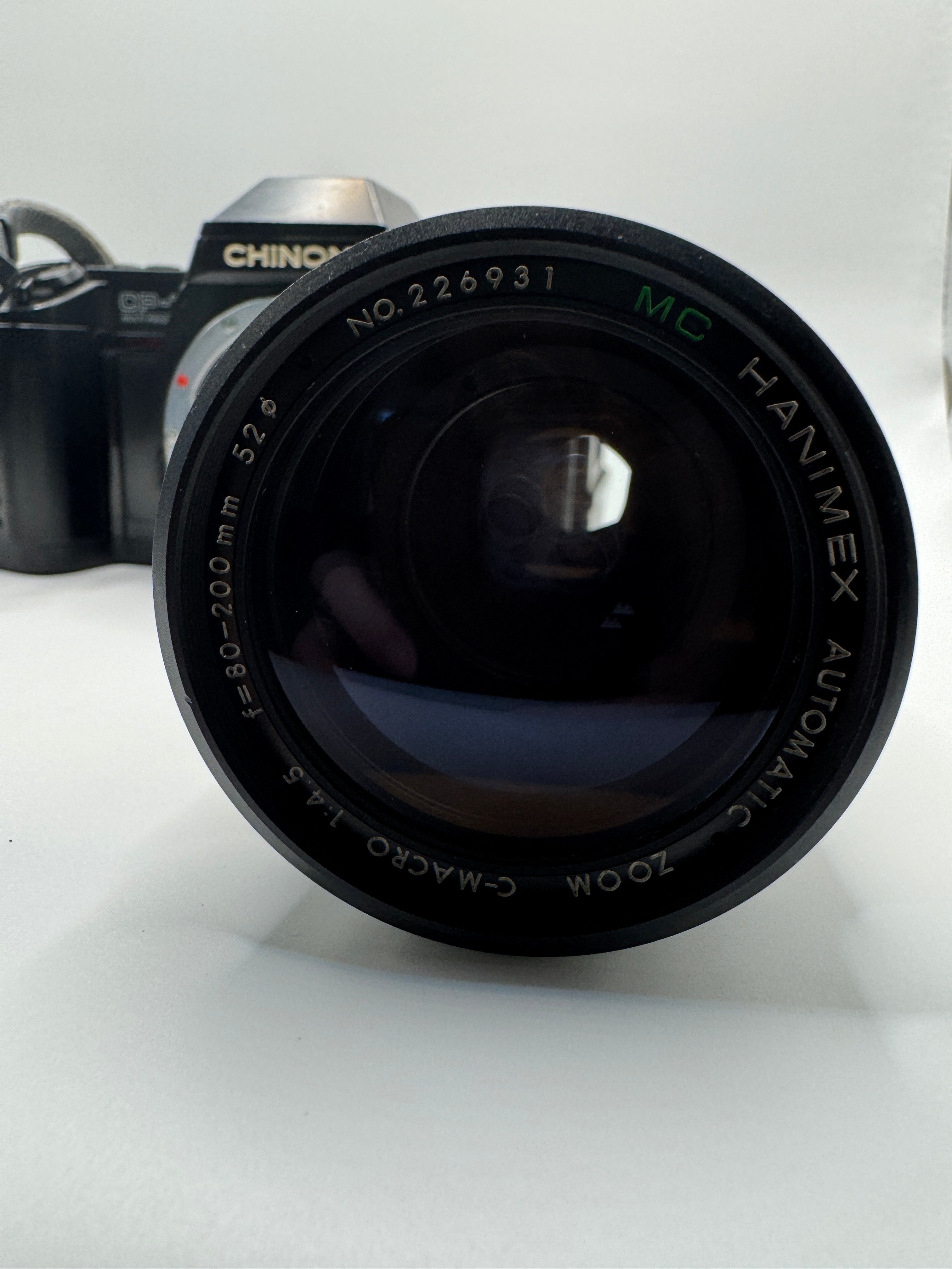 Chinon CP-7m 35mm Film Camera + Hanimex 80–200mm f/4.5 Zoom Lens Fully Tested | Excellent Condition | Ready to Shoot
