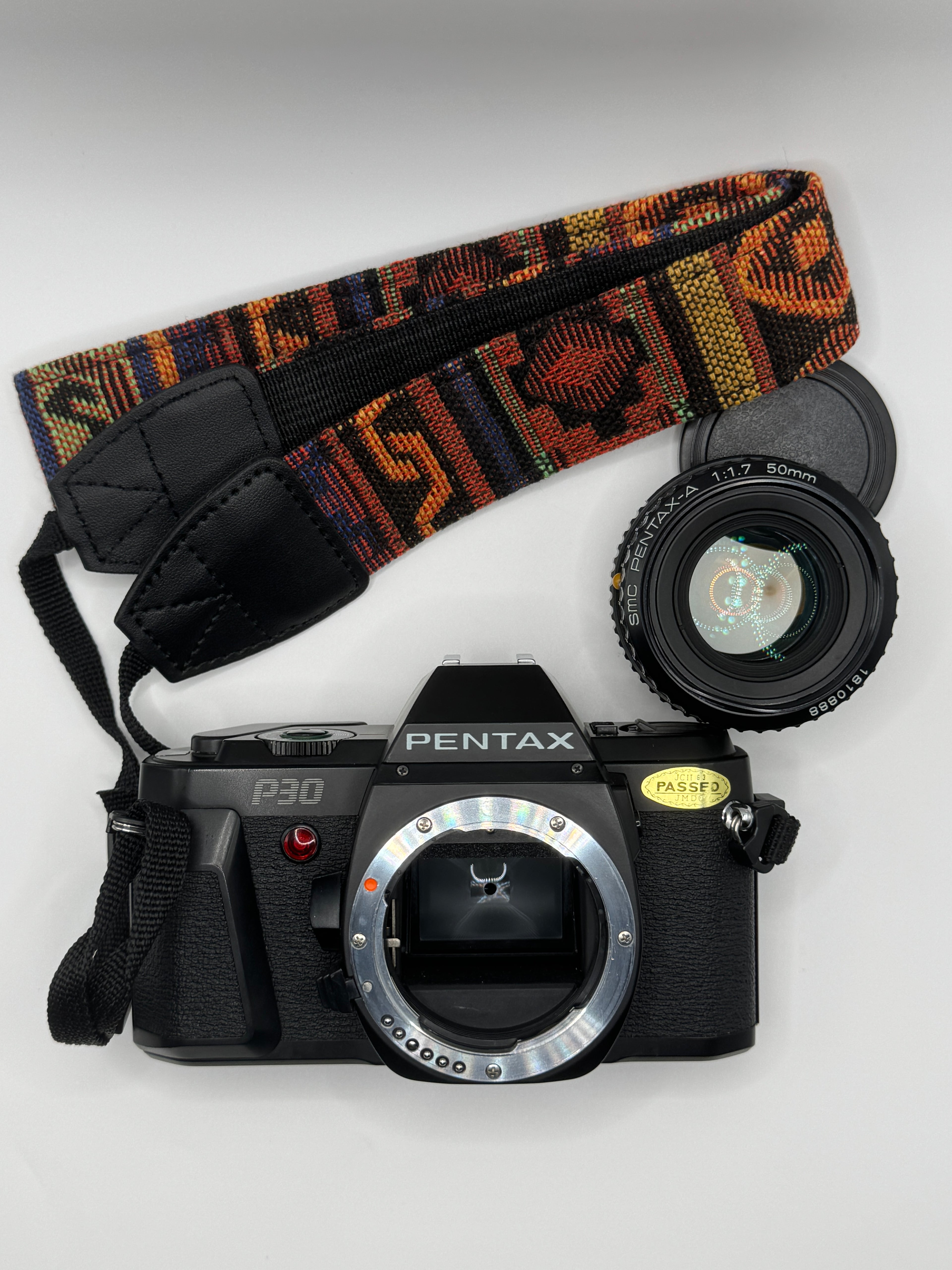 Pentax P30 35mm Film Camera + SMC Pentax-A 50mm f/1.7 Lens
Fully Tested | Very Good Condition | Ready to Shoot