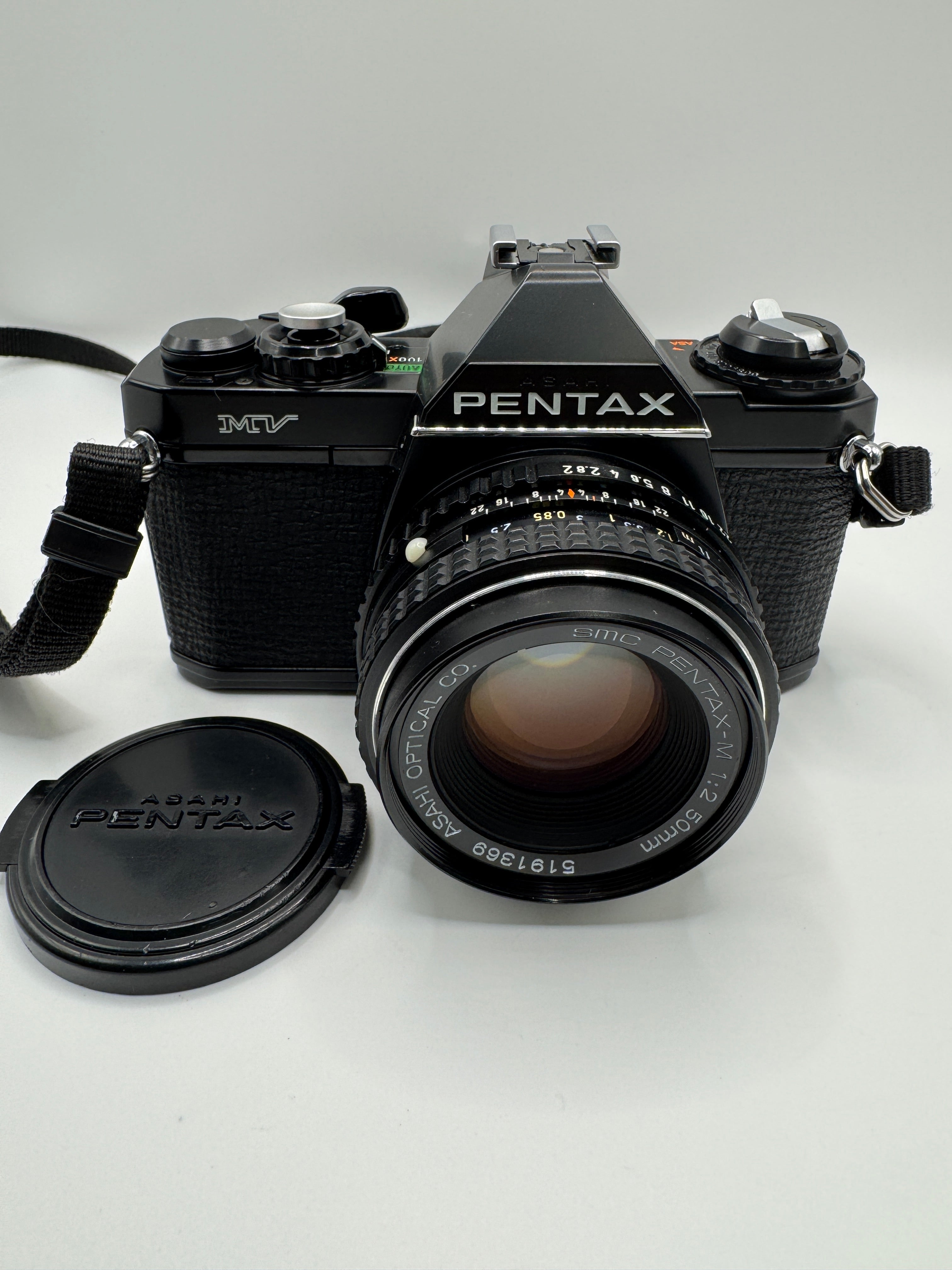 Pentax MV 35mm Film Camera + SMC Pentax-M 50mm f/2 Lens

Fully Tested | Fresh Batteries Included | Excellent Vintage Condition | Ready to Shoot