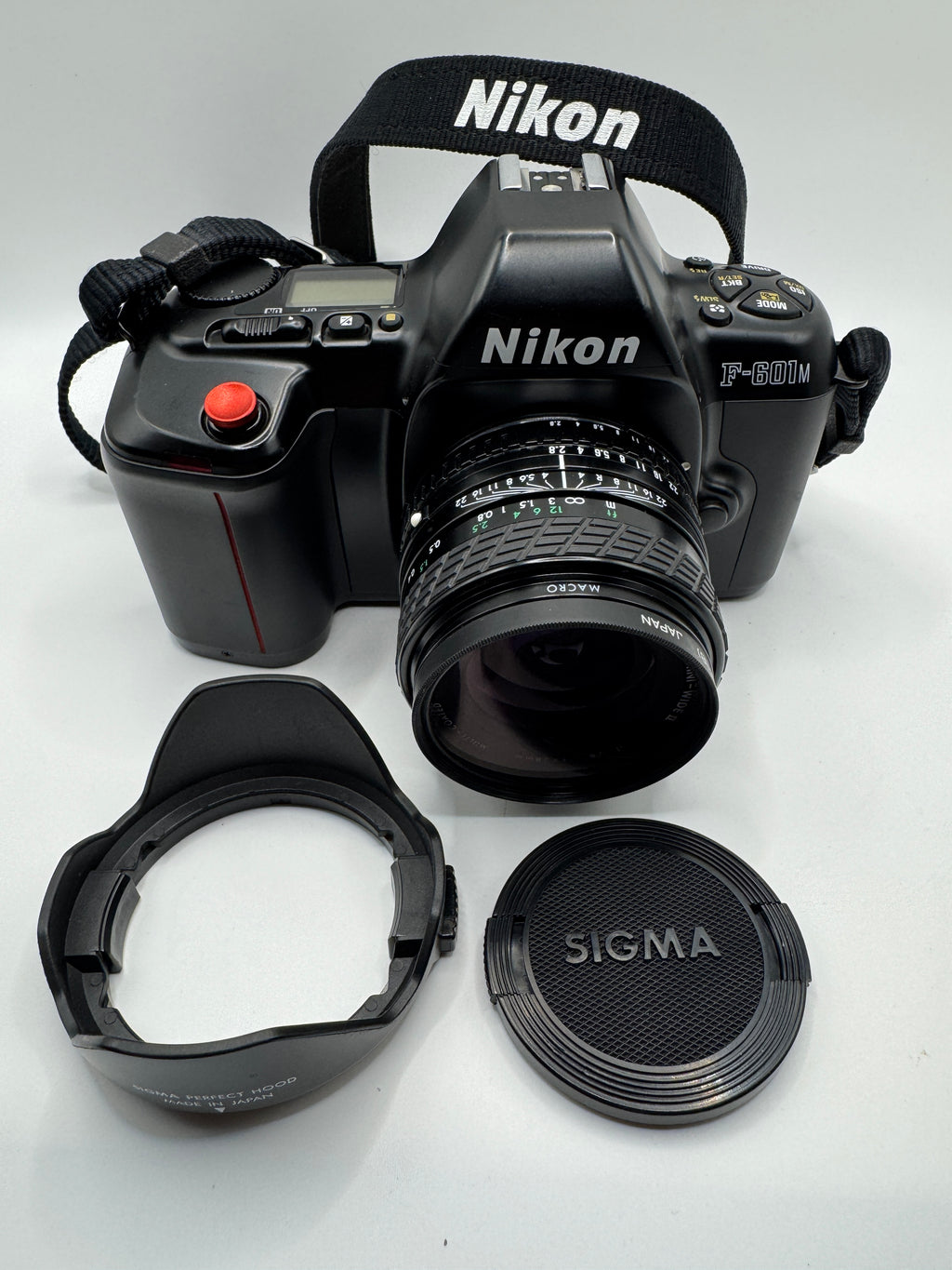 Nikon F-601M 35mm Film Camera with Sigma Mini-Wide II 28mm f/2.8 Macro Lens