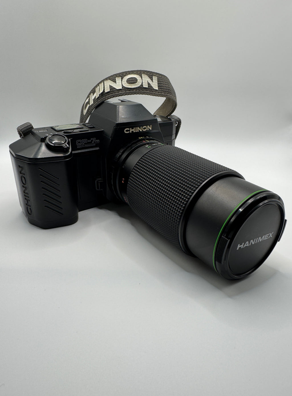 Chinon CP-7m 35mm Film Camera + Hanimex 80–200mm f/4.5 Zoom Lens Fully Tested | Excellent Condition | Ready to Shoot