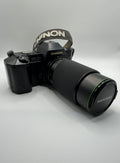 Chinon CP-7m 35mm Film Camera + Hanimex 80–200mm f/4.5 Zoom Lens Fully Tested | Excellent Condition | Ready to Shoot