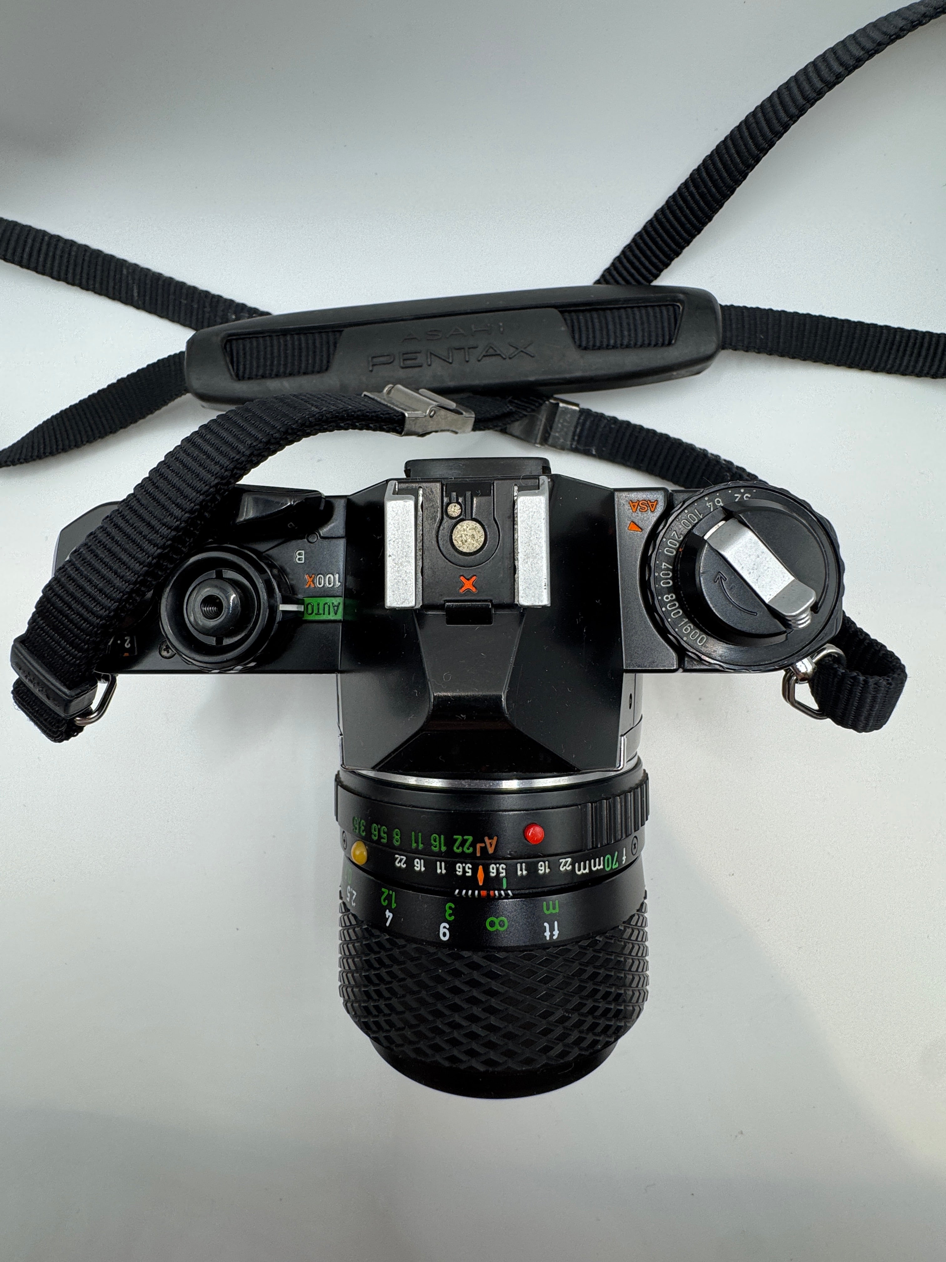 Pentax MV 35mm Film Camera with Profile Zoom 35–70mm Lens