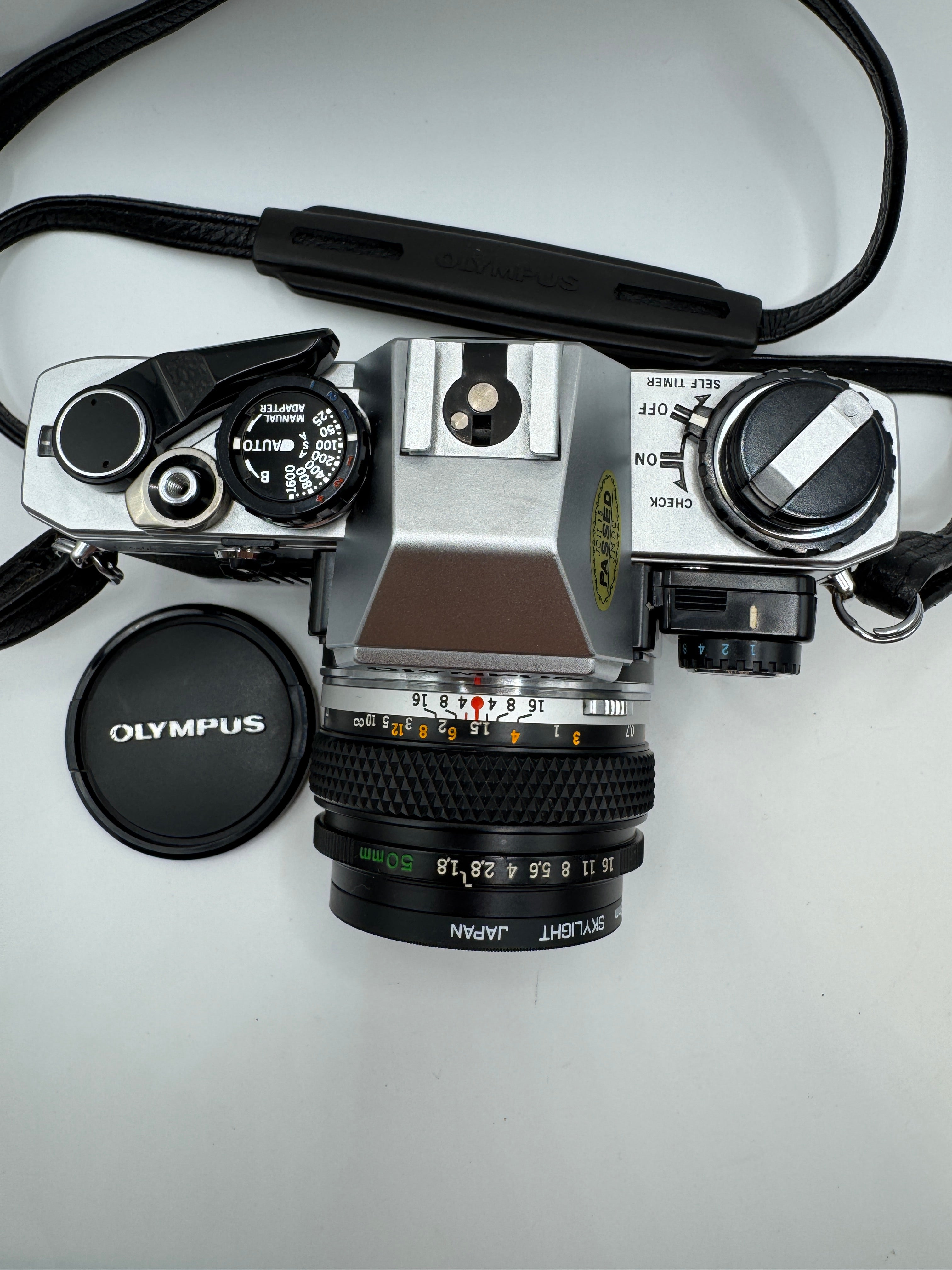Olympus OM10 35mm Film Camera with Zuiko 50mm f/1.8 Lens Manual Adapter & Original Olympus Case