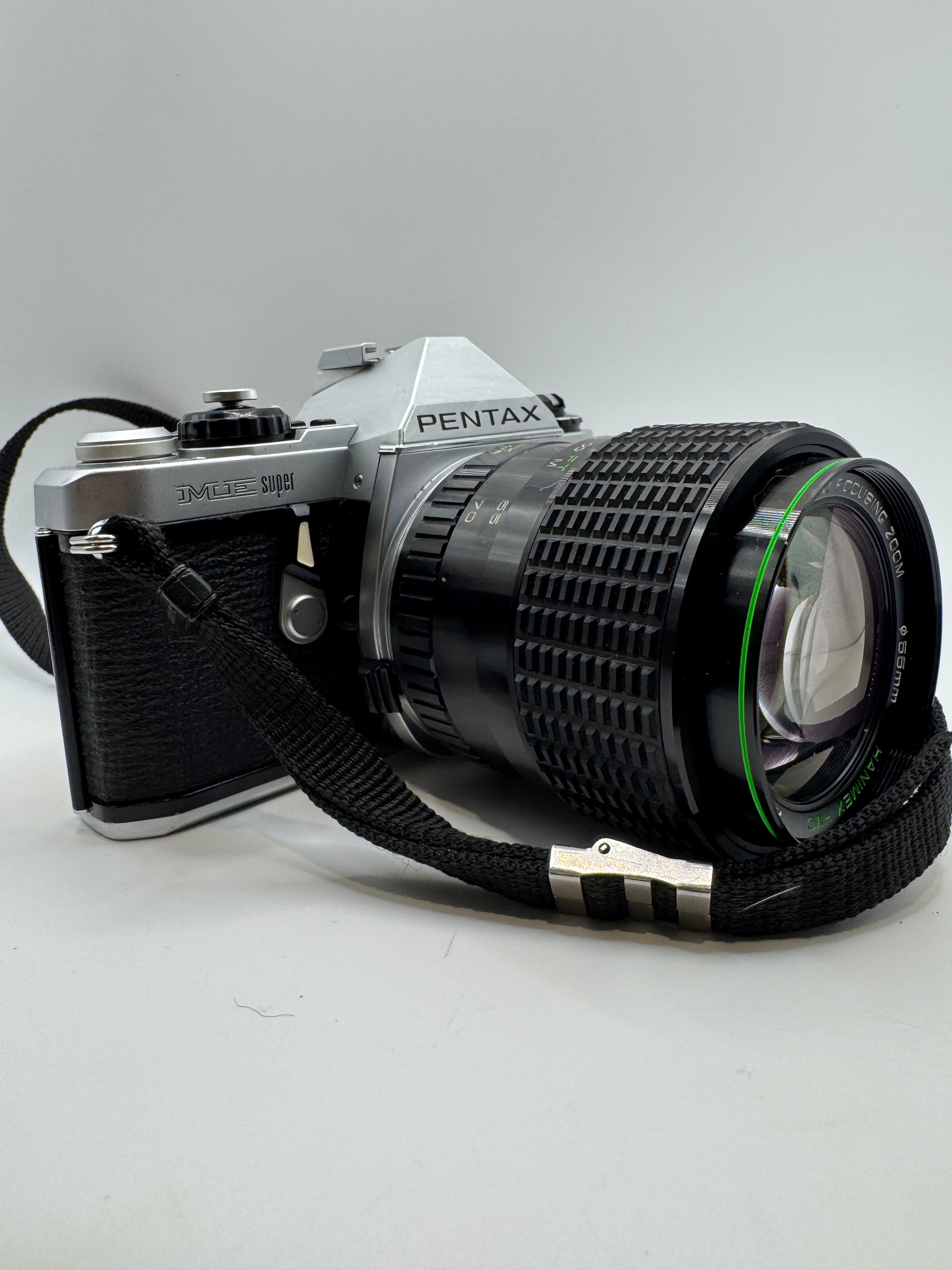 Pentax ME Super 35mm Film Camera with Hanimex 28–70mm Macro Zoom Lens