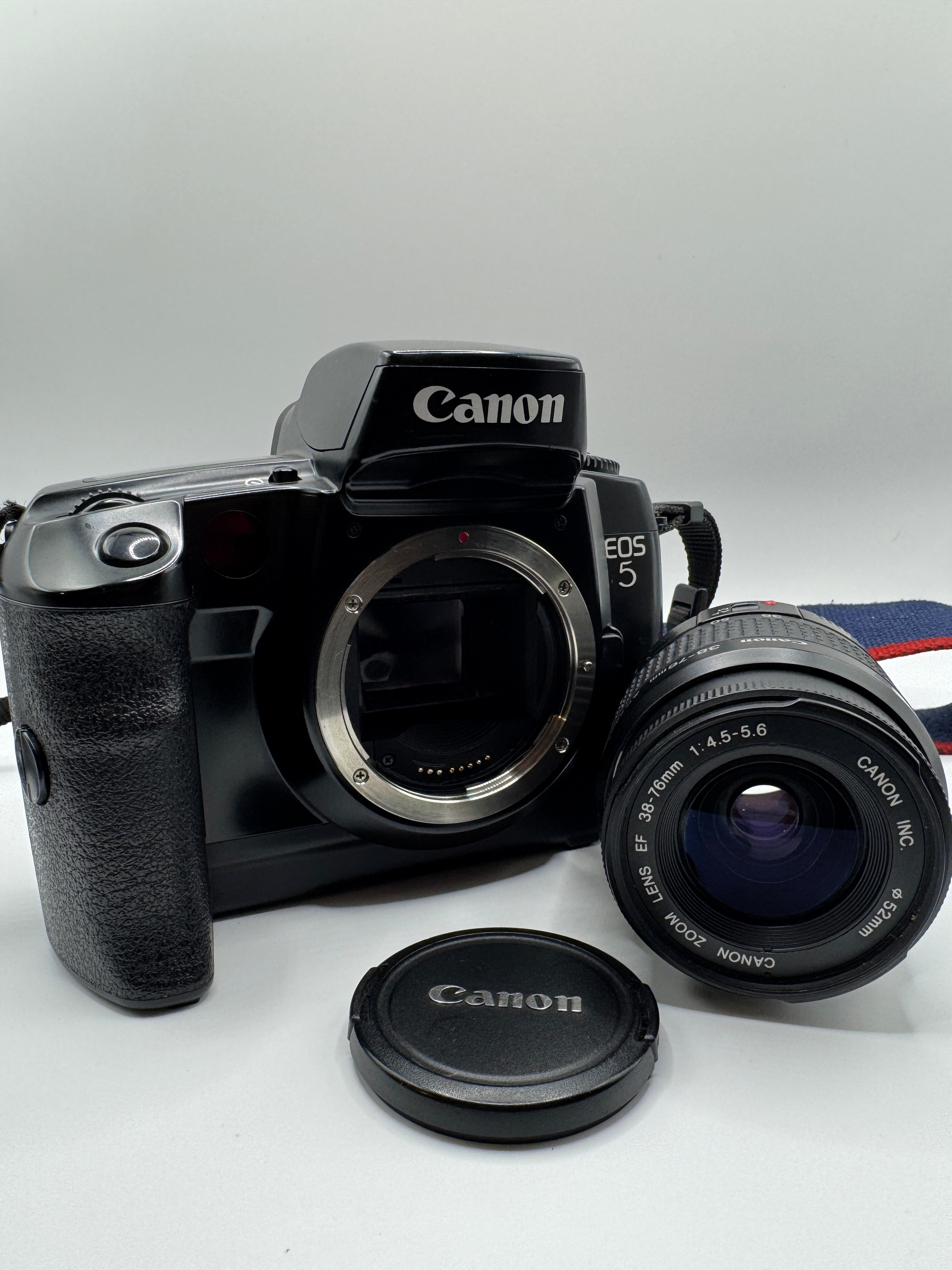 Canon EOS 5 35mm Film Camera + Canon 38–76mm Zoom Lens

Fully Tested | Excellent Condition | Ready to Shoot