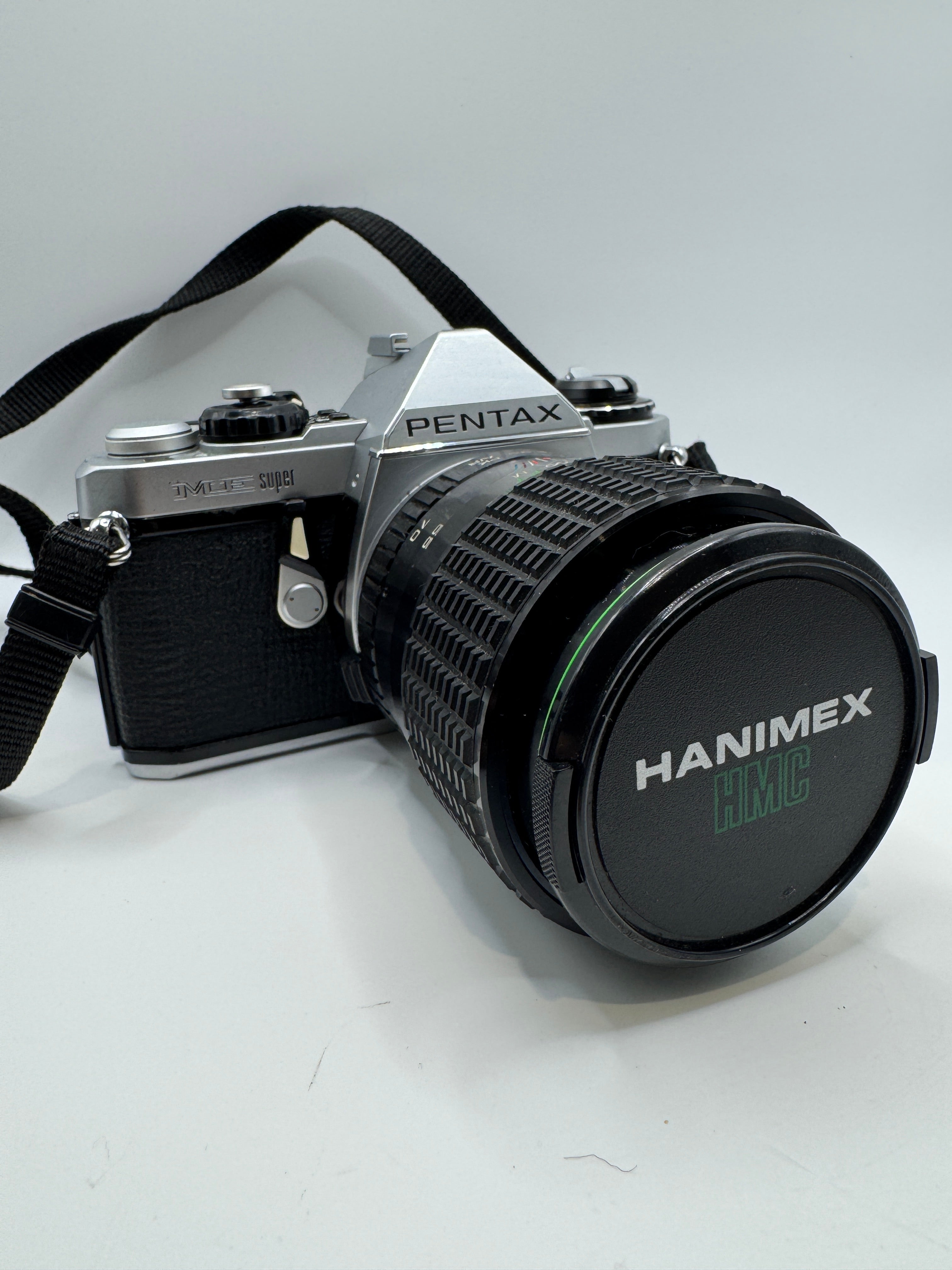 Pentax ME Super 35mm Film Camera with Hanimex 28–70mm Macro Zoom Lens