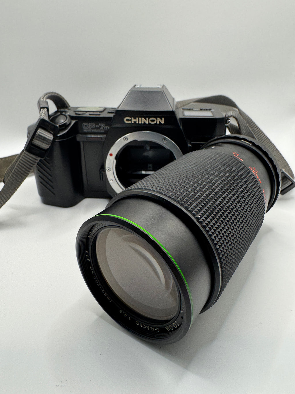 Chinon CP-7m 35mm Film Camera + Hanimex 80–200mm f/4.5 Zoom Lens Fully Tested | Excellent Condition | Ready to Shoot
