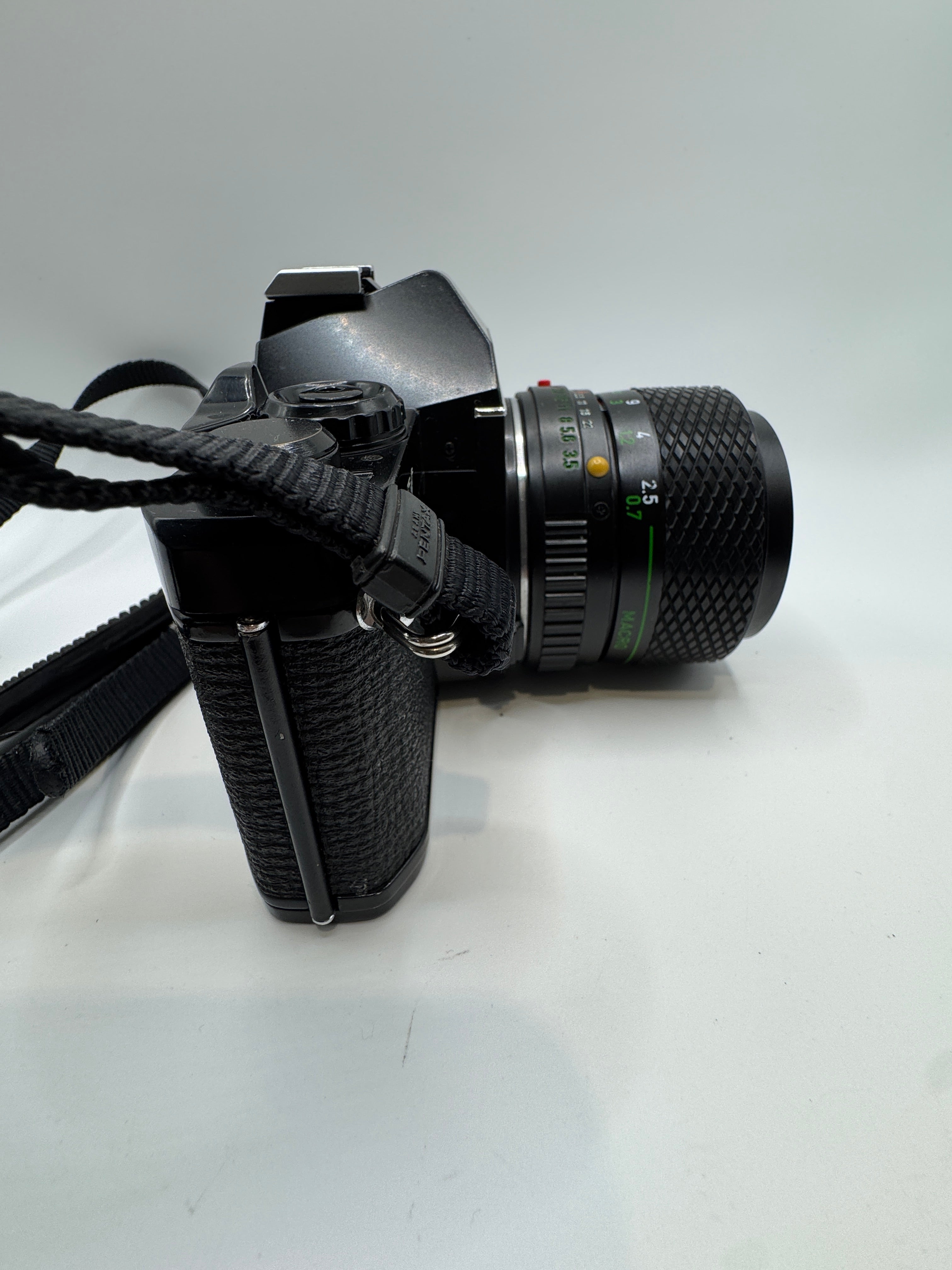 Pentax MV 35mm Film Camera with Profile Zoom 35–70mm Lens